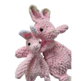   Cherry's - Plush crochet little bunny and mama bunny sleeping buddies