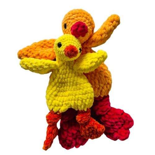 Sunny's - Plush crochet little chick and mama chick sleeping buddies