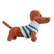 Dachshund- Crochet toy - white-blue