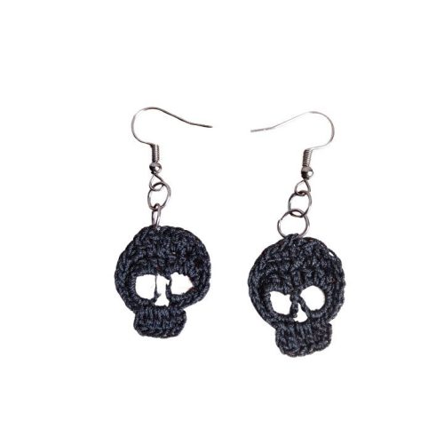 Jack - Crochet skull earrings - small