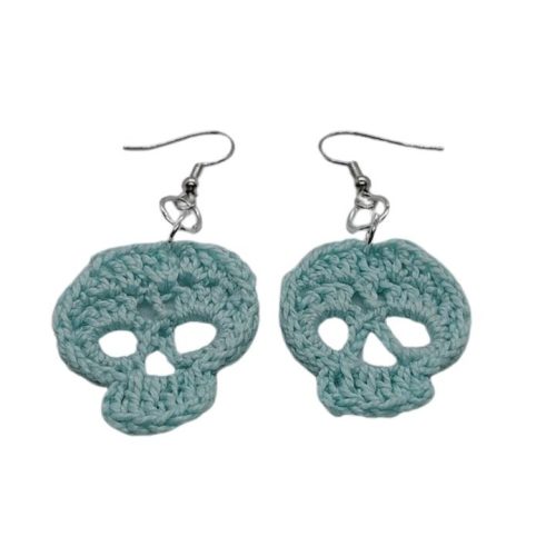 Jack - Crochet skull earrings - big