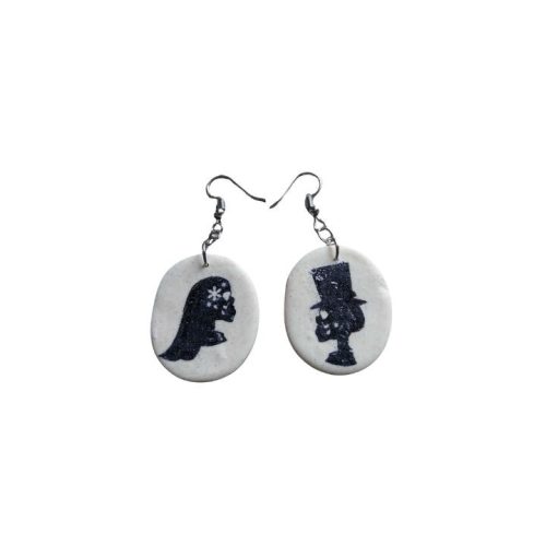 Mr and Mrs Bones - Oval Shape - Earrings