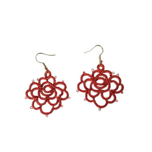 Rosie - Tatted Flower Earring