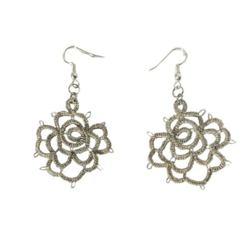 Rosie - Tatted Flower Earring