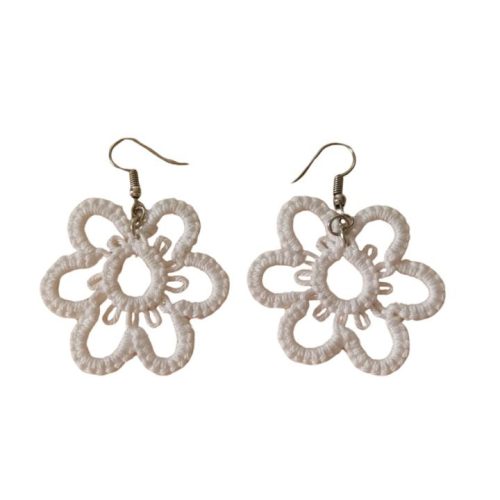 Daisy - Tatted Flower Earring - L