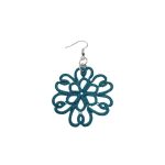 Brooke - Six-petaled heart flower - tatted lace earrings - burgundy