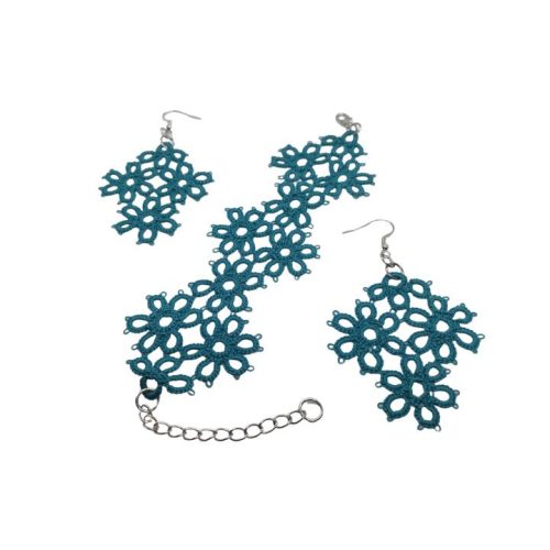 Felicity - Tatted earring - bracelet set - turquoise