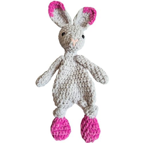 Juli the Tiny Bunny - Bunny Soft Sleeping Buddy - grey - hot pink