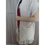 Zsebes sál angol nyelvű horgolás minta - Puff Pocket Shawl Crochet Pattern - in English