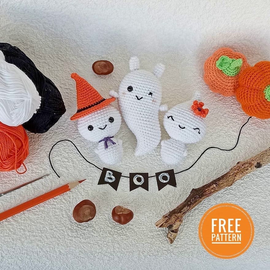 Halloween szellem amigurumi minta - ingyenes! Free Halloween ghost crochet pattern!